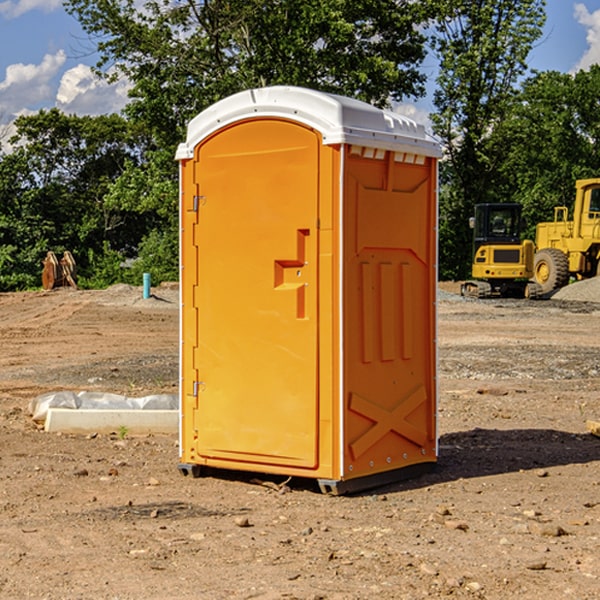 how often are the portable restrooms cleaned and serviced during a rental period in Frontier Michigan